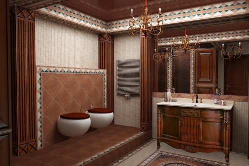 Дизайн-проект ванной комнаты в этническом стиле-3