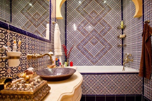 Дизайн-проект ванной комнаты в этническом стиле-5