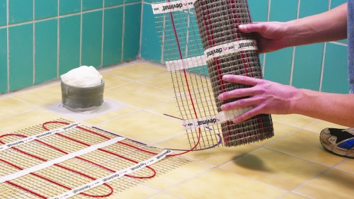 Укладка электрического нагревательного мата