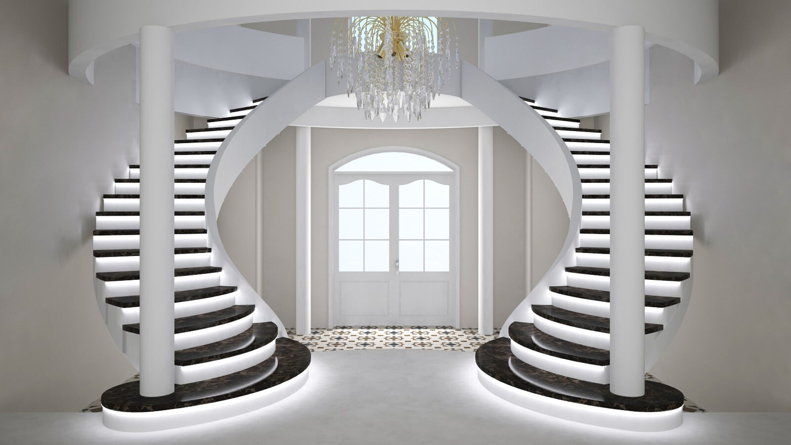 Бетонная лестница в доме дизайн