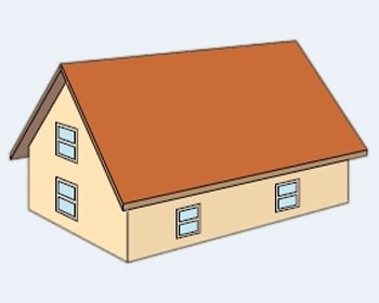 Двухскатная форма крыши в Уфу