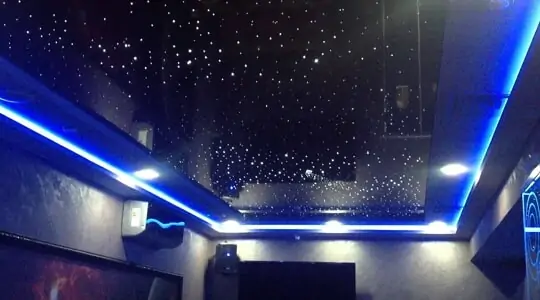 Натяжной потолок звездное небо с подсветкой