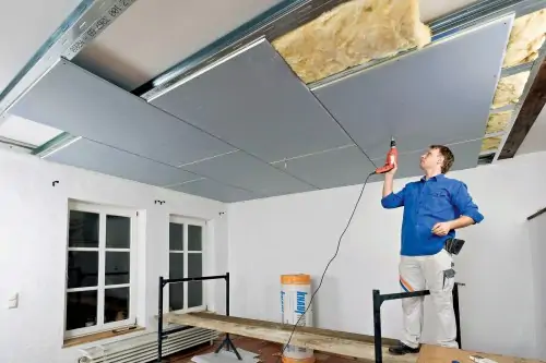 Стены и потолок из гипсокартона, закрепление на каркас-3